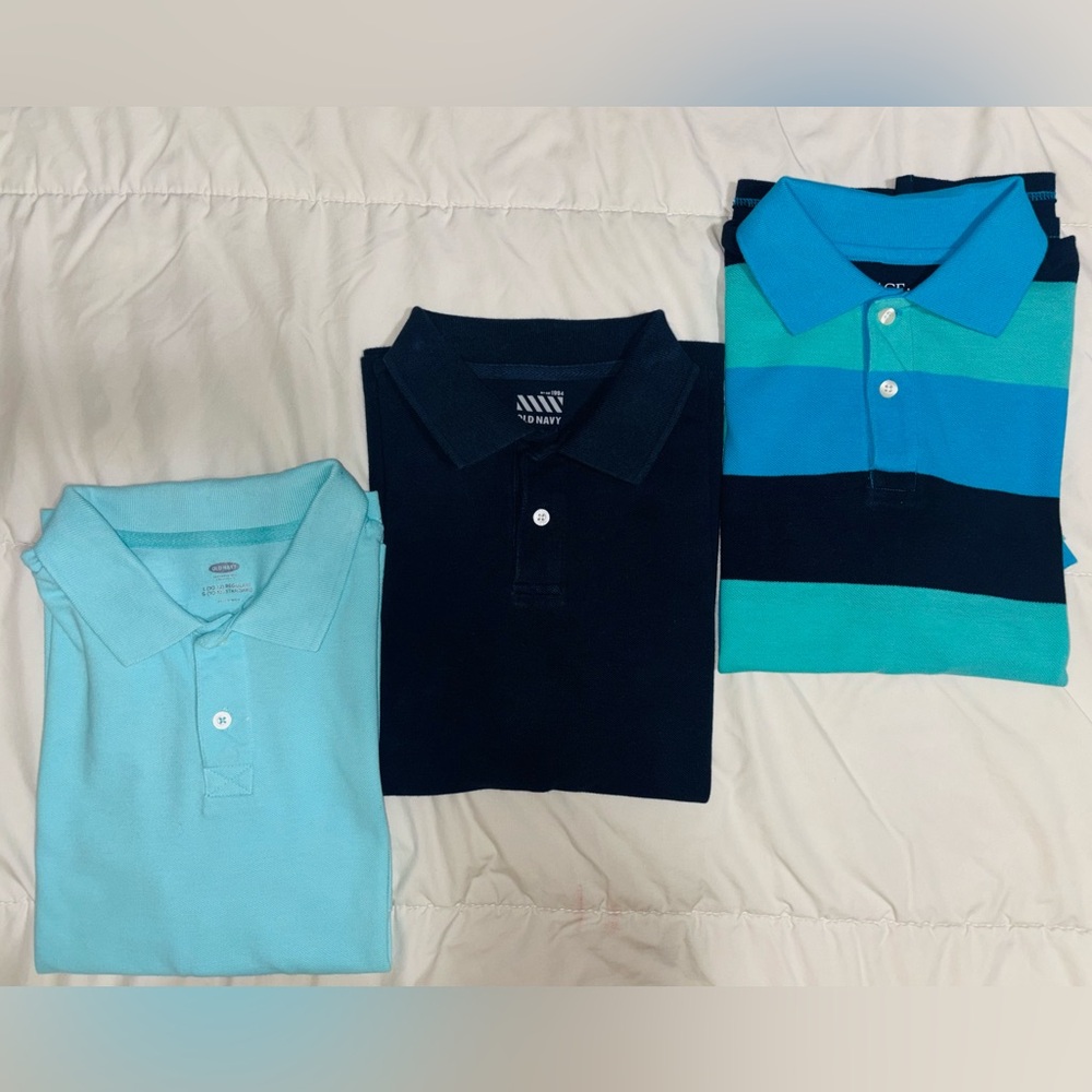 Old Navy / Children’s Place 3 CLASSIC Fit BOYS👕Polos.
 2 are LG & Striped is XL.
